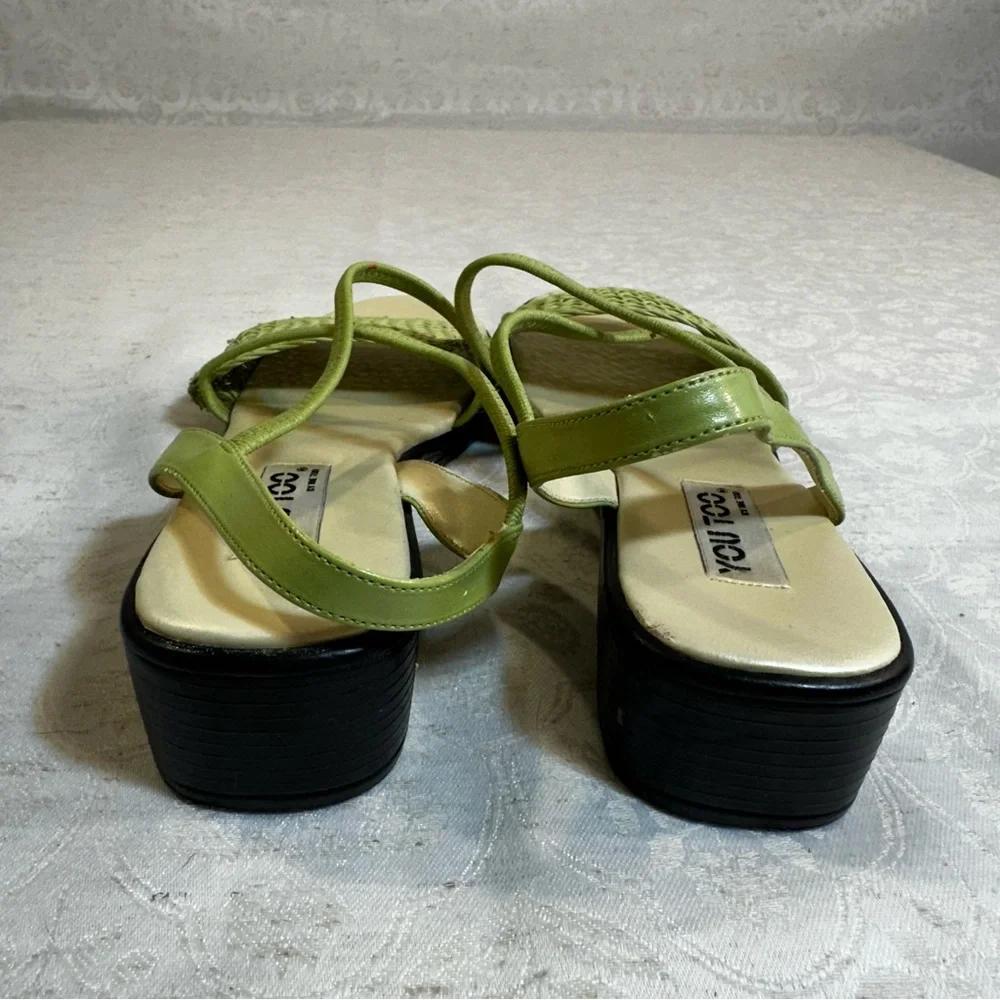YOU TOO Y2K Strappy Woven Sandal Light Green – Size 7.5 - Picture 4 of 6